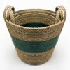 Antigua - Natural and Green Rattan Basket