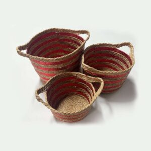 Seychelles - Natural and Red Stripe Basket