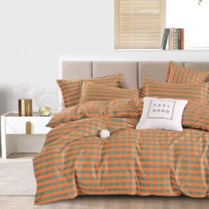 Orange Checker Bedding