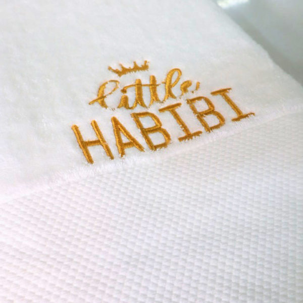 Little Habib White 100% Egyptian Cotton Personalized Bath Towels - Image 2