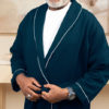 Midnight Blue Pineapply Cotton Bathrobe