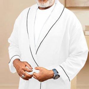 White Pineapply Cotton Bathrobe
