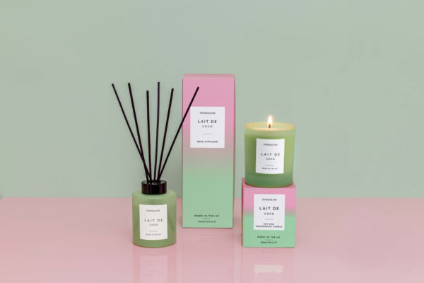 Sol - Lait De Coco - Scented Reed Diffuser 130ml - Green Glass - Image 3