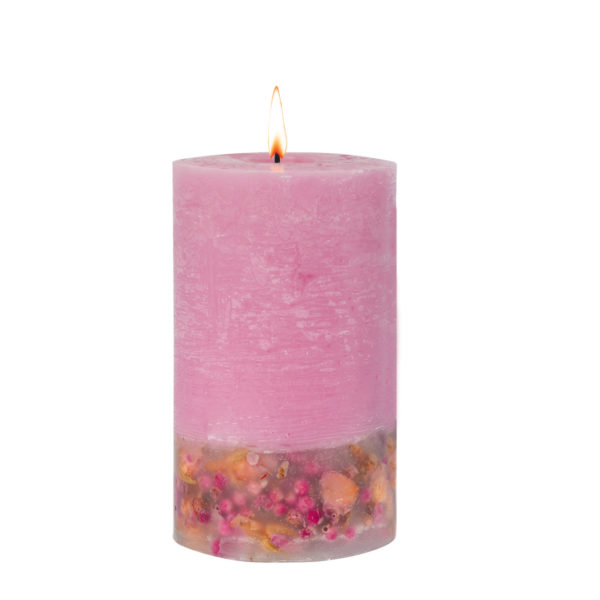 Elements - Light - Blush Rose & Peony Scented Botanical Pillar Candle (75 x 127mm) - Image 2