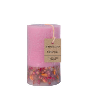 Elements - Light - Blush Rose & Peony Scented Botanical Pillar Candle (75 x 127mm)