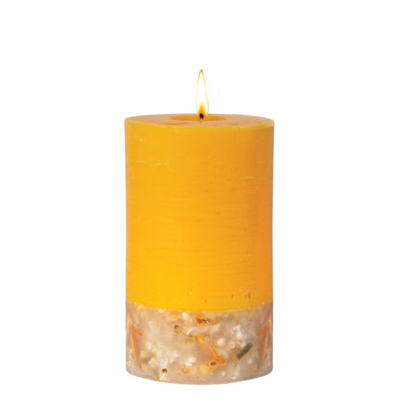 Elements - Energy - Bitter Orange & Coriander - Scented Botanical Pillar Candle (75 x 127mm) - Image 2