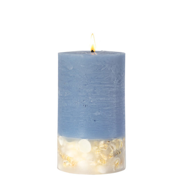 Elements - Water - Wood Sage & Samphire Scented Botanical Inclusion Pillar Candle (75 X 127mm) - Image 2