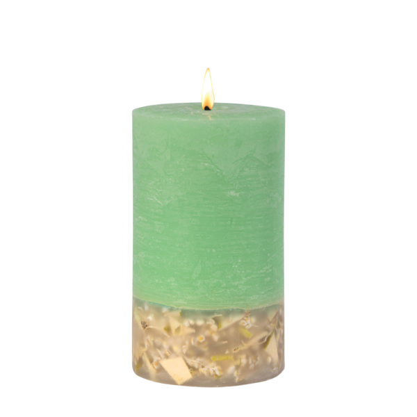 Elements - Earth - Green Apple & Lime - Scented Botanical Pillar Candle (75 x 127mm) - Image 2
