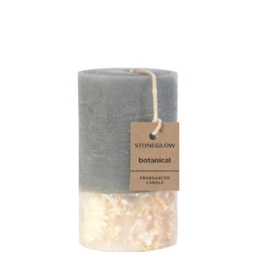 Elements - Air - Wild Mint & Bergamot Scented Botanical Inclusion Pillar Candle (75 x 127mm)