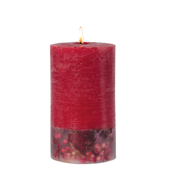 Elements - Fire - Red Pepper & Cardamom Scented Botanical Inclusion Pillar Candle (75 x 127mm) - Image 2