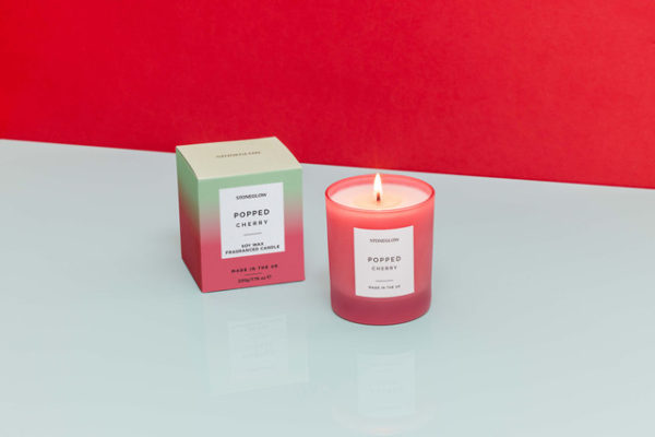 Sol - Popped Cherry - Soy Wax Scented Candle Tumbler (90 x 80mm) - Red Glass - Image 2