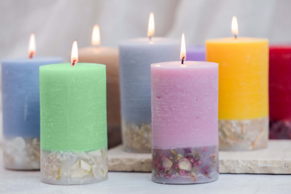 Elements - Earth - Green Apple & Lime - Scented Botanical Pillar Candle (75 x 127mm) - Image 4