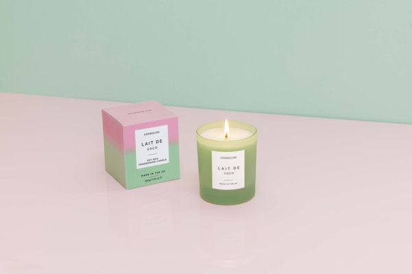 Sol - Lait De Deco - Soy Wax Scented Candle Tumbler (90 x 80mm) - Green Glass - Image 2