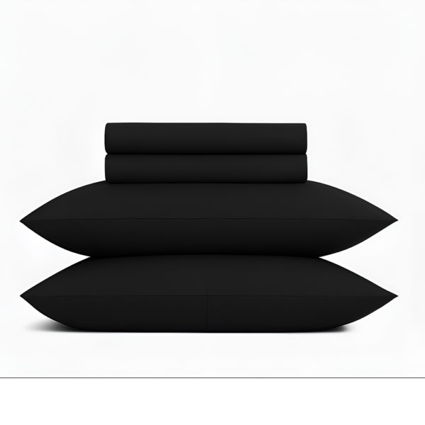 Signature Collection: 1200TC Egyptian Cotton Sateen Bedding – Black