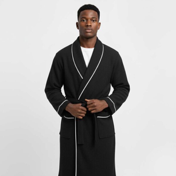 Black-Pineapply-Bathrobe-Image-1.jpg Black Pineapply Cotton Bathrobe