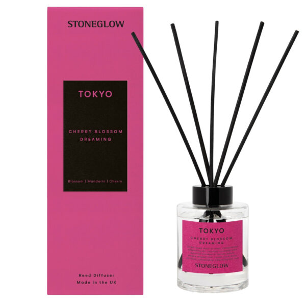 Explorer-Tokyo-Diffuser-1.jpeg Explorer - Tokyo - Cherry Blossom Dreaming - Scented Reed Diffuser 150ml