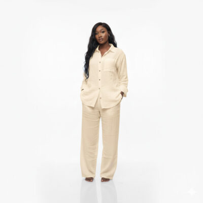 Muslin-Ivory-Lounge-Wear Muslin Premium Ivory Fabric Lounge Wear