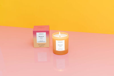 Sol - Peach Fuzz - Soy Wax Scented Candle Tumbler (90 x 80mm) - Orange Glass