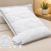 Quilted Pillow with Navy Piping Down Alternative Pillow