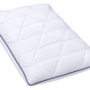 Quilted White Pillow with Navy Piping Down Alternative Pillow