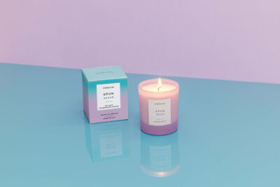 Sol - Spun Sugar - Soy Wax Scented Candle Tumbler (90 x 80mm) - Purple Glass