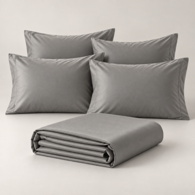 EsoraeHome Sovereign Line Bedsheets – Silver Grey Bedding